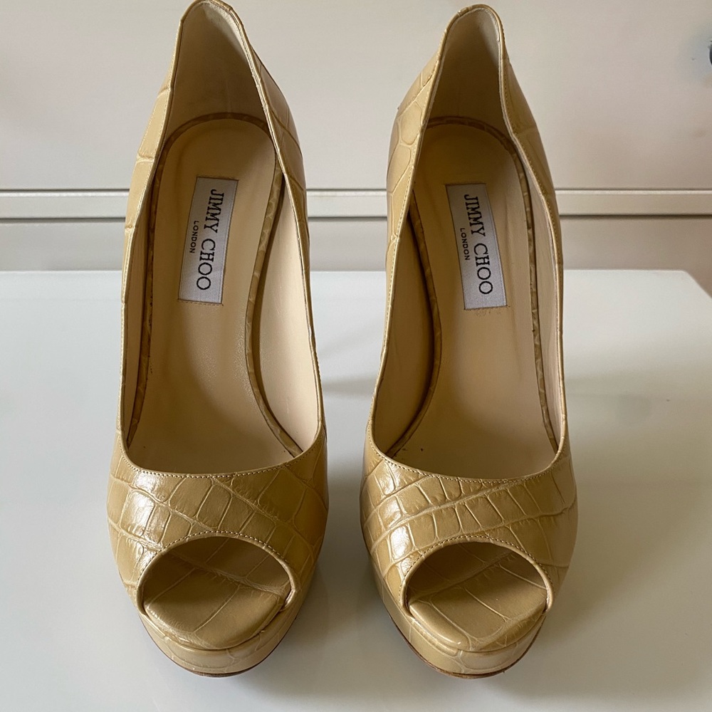 Jimmy Choo Nude Moc Croc Pump size 8.5